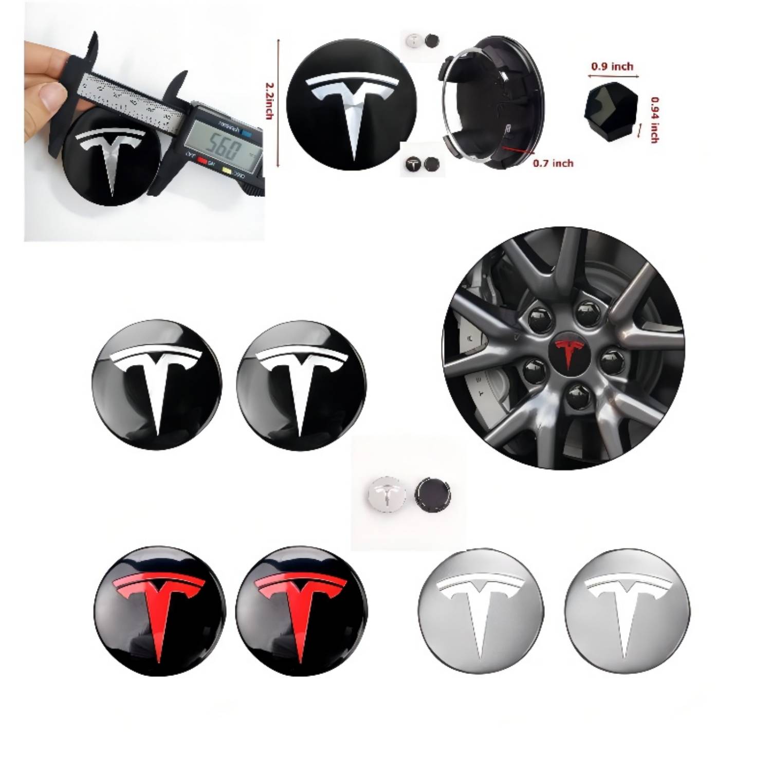 56MM 4 Uds 25 uds 29 Uds tapacubos centrales de rueda para Tesla Model 3 Y S/X juego de tapas centrales y Kit de cubierta de tuerca de rueda decoraciones Tesla
