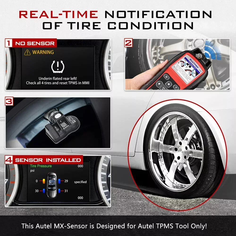 Programação universal de pneus Autel TPMS 315MHZ 433MHZ MX-Sensor Suporte Programação de pneus Autel TPMS Ferramenta de diagnóstico