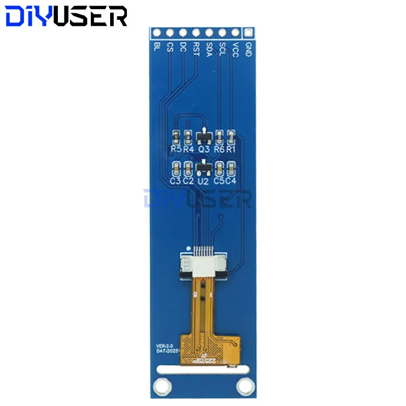 DIYUSER 2.25 インチ TFT 液晶 ST7789 小画面 76*284 モジュール LCD フルビュー SPI カラースクリーン