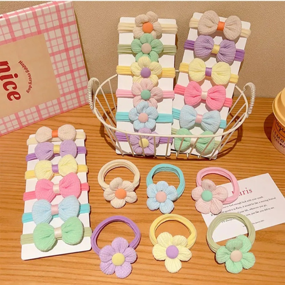Anillo elástico para el pelo de princesa para niños, banda para el pelo, lazo, 6 piezas, de alto valor, coreano, bonito, accesorio para el cabello