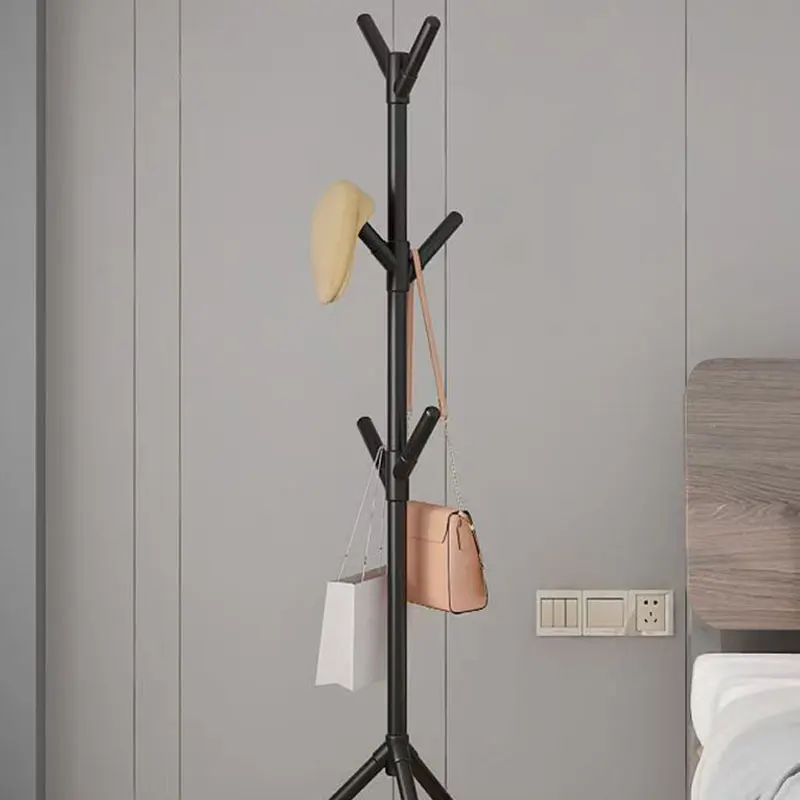 Perchero de pie para ahorro de espacio con ganchos, colgador de ropa para dormitorio, organizador de almacenamiento en el suelo, soporte de ropa resistente y duradero