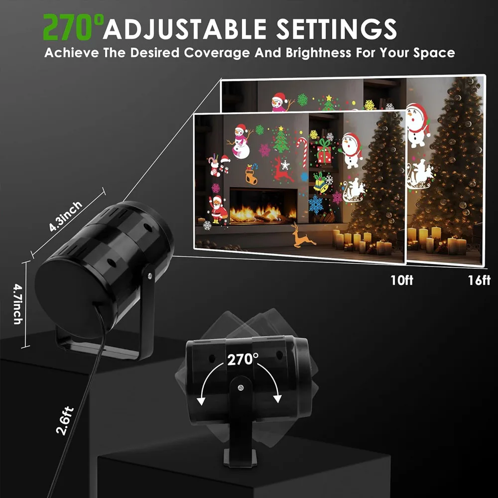 Christmas Projector Lights Outdoor Holiday Led Projection Lamp Waterproof Dynamic Snowflake Lamp Stage Lights New Year Decor
