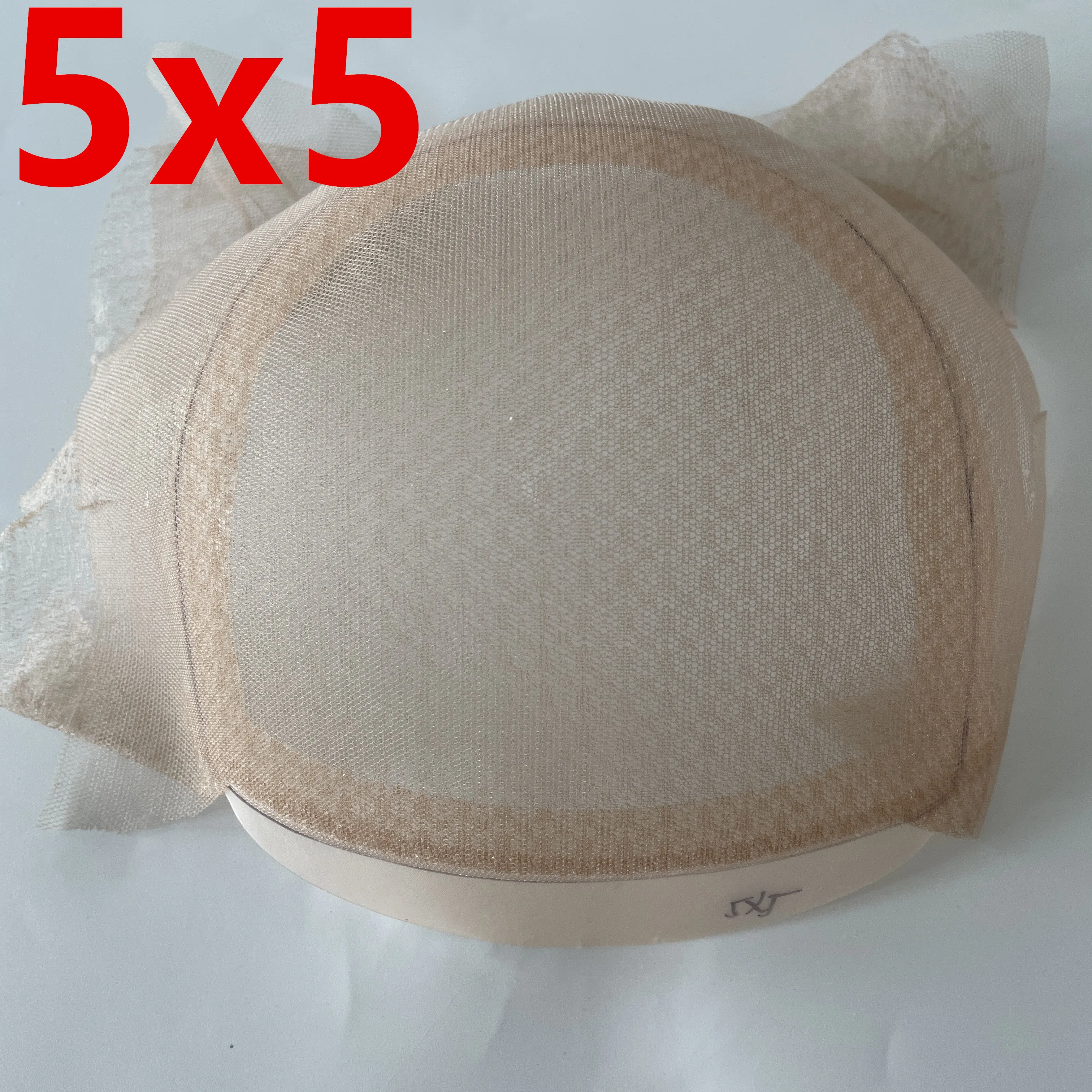Double Layers Pu Skin Lace Net Base Material for Toupee Topper Wigs Making