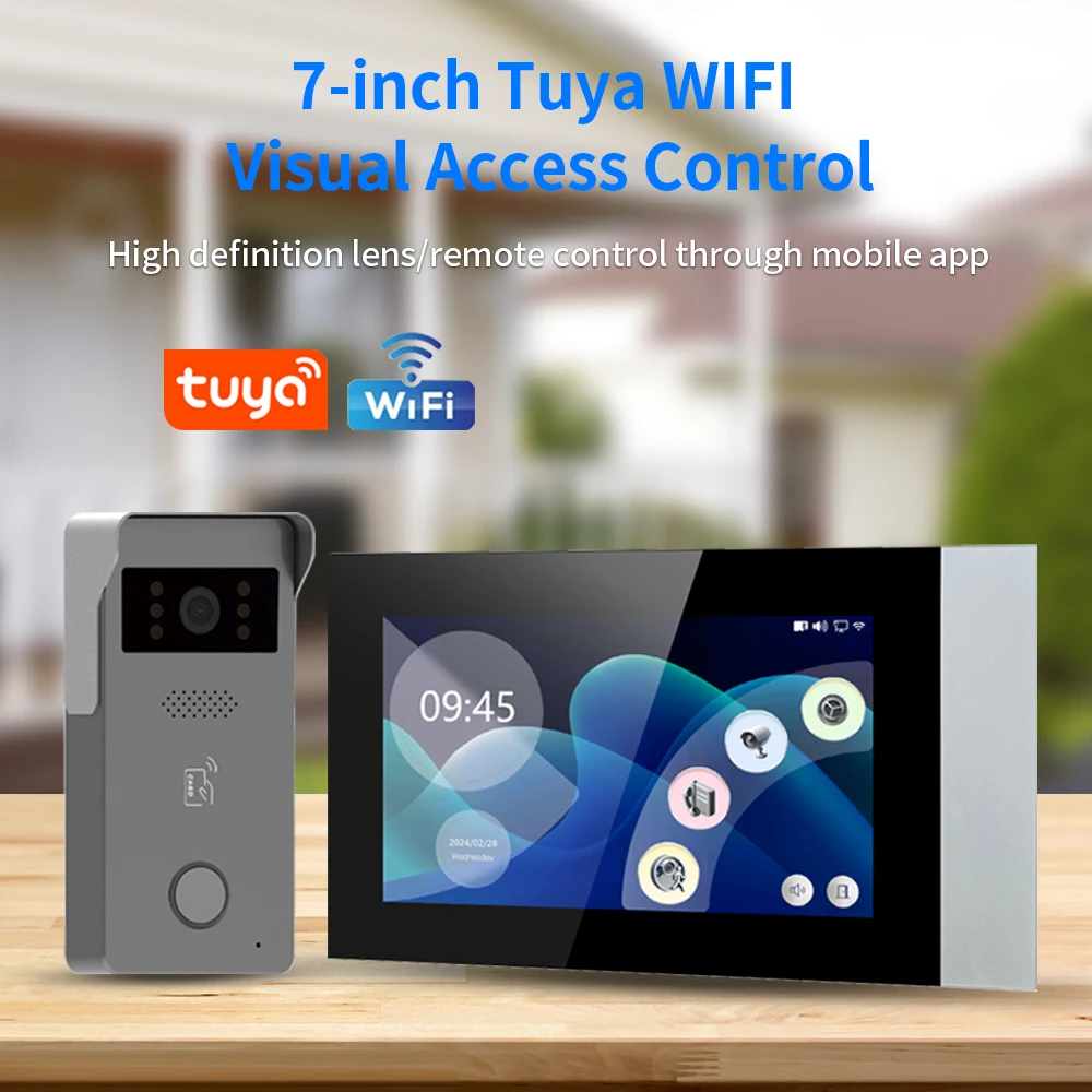 2-draads Smart Tuya Wifi 1080P Video-intercom Video Deurtelefoon Kleurenaanraakscherm Camera Deurbel Deurbeveiliging IP Villa RFID