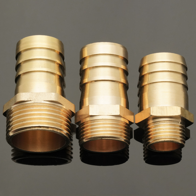 Brass Pipe Fitting 6mm-16mm Hose Barb Tail M8 M10 M12 M14 Metric Male Thread Connector Joint Copper Coupler Adapter
