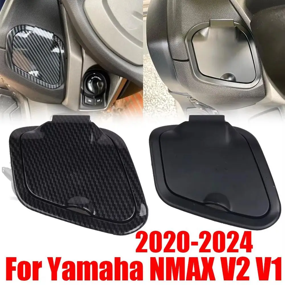 Tampa lateral do bolso de armazenamento da motocicleta abs padrão de fibra de carbono universal moto capa para nmax125 nmax155 nmax v1 v2 2020-2024