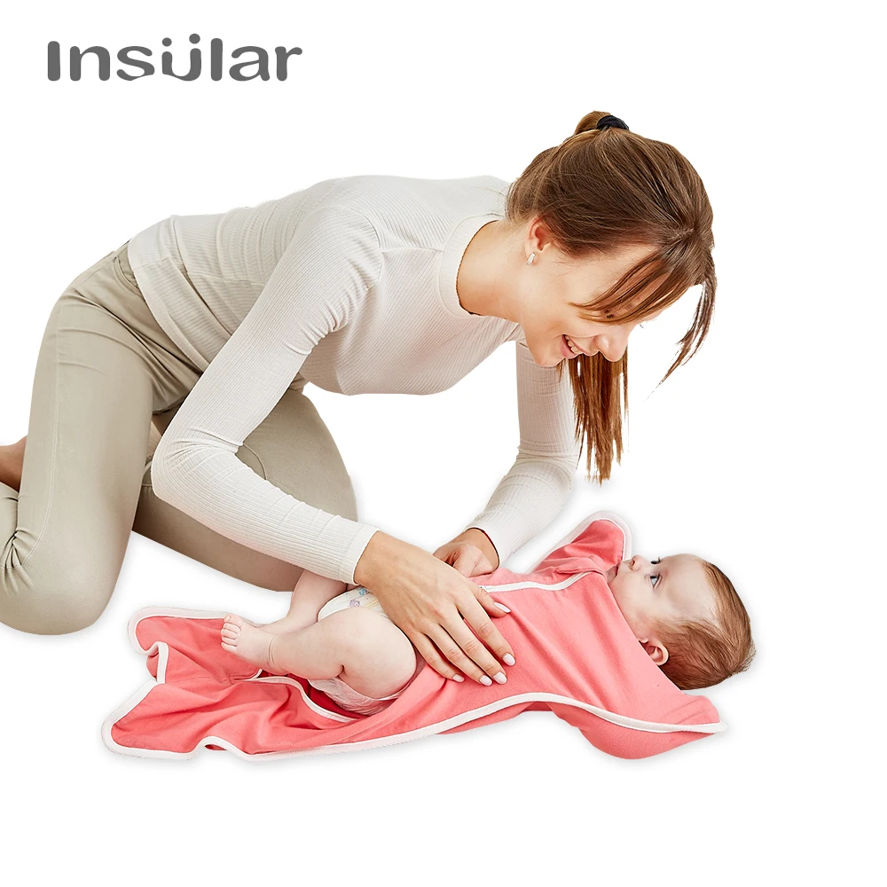 INSULAR 코튼 아기 침낭 사계절 지퍼 백, 신생아 아기 가방, 포장 침구 포대기 잠옷, 신제품