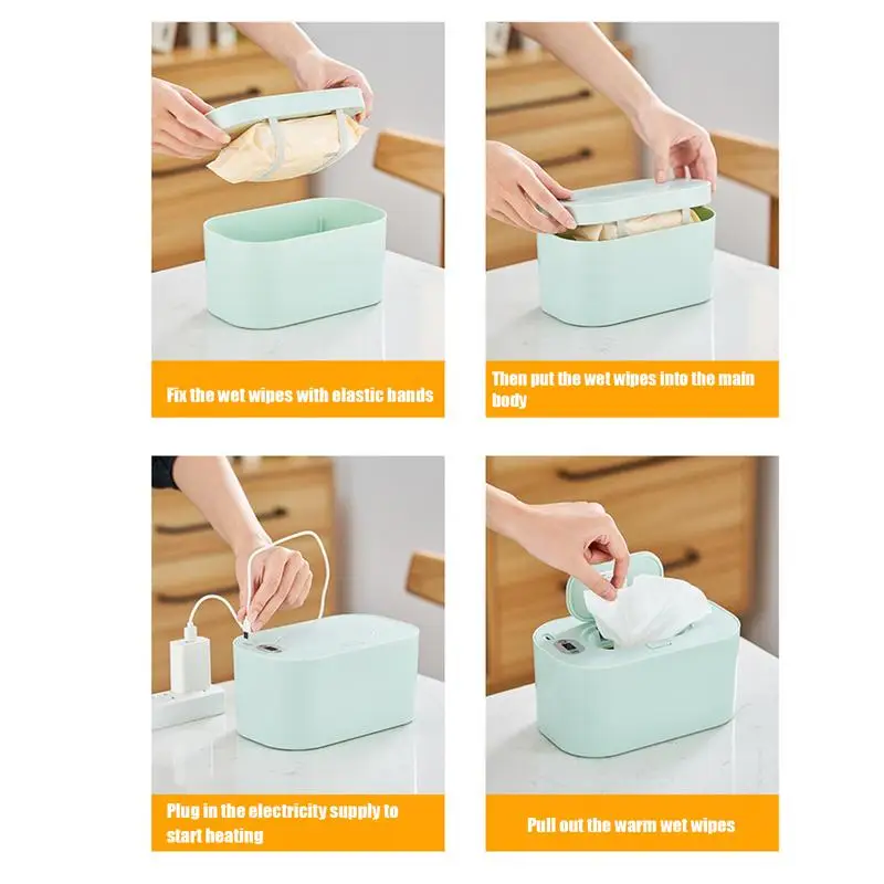 Portable Wipe Warmer USB Wipes Holder Portable Dispenser For Baby Large Capacity Travel Tissue Dispenser Smart Precise
