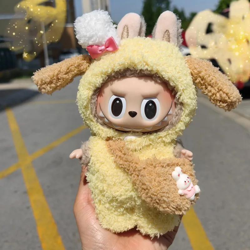 17 ซม.น่ารัก Mini Plush ตุ๊กตาเสื้อผ้าชุดอุปกรณ์เสริมสําหรับเกาหลี Kpop Exo Labubu Idol ตุ๊กตาหมี Jumpsuit เสื้อผ้า DIY เด็กของขวัญ