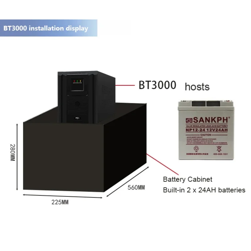 UPS monofásico de alta carga, conversión Dual inteligente, 3kva, fuente de alimentación de respaldo, UPS sin conexión para impresoras informáticas