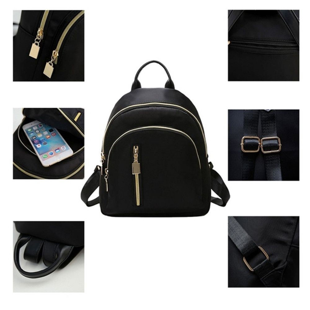 Women's Multi-Function Fashion Girl Oxford Daypack Travel Cute Mini Backpack Men Shoulder Bag Black Purse Hot