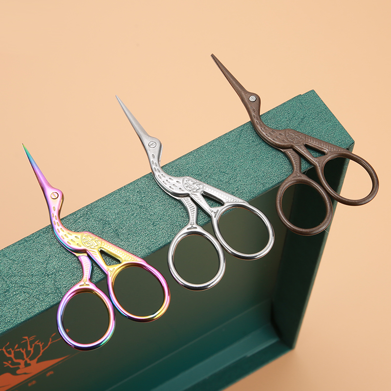 Stickschere, Regenbogen-Storchschere, Edelstahl, kleine Bastelschere, Schneiderschere zum Sticken und Nähen