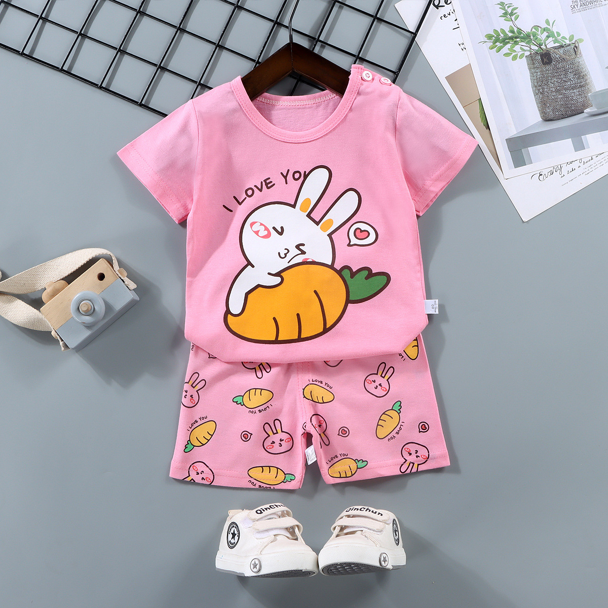 Moda Abbigliamento per bambini Ragazzi Ragazze Set Top Pantaloncini 2 pezzi 100% cotone Morbido Estate Bambini Panni per bambini T-shirt Pantaloncini Vestito da bambino