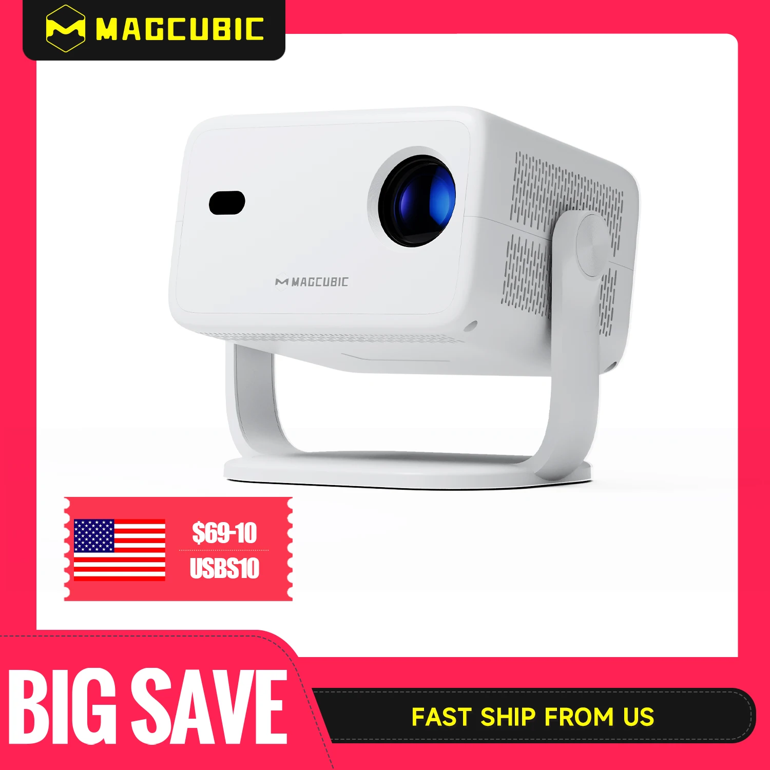 Magcubic Native 1080P 650ANSI 4K Android11 L018 Projector With Auto Keystone Correction Focus Wifi6 BT5.2 Portable Movie Outdoor