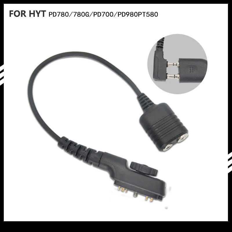 Разъем кабеля-адаптера для Hytera HYT PD700 PD70 PD780 PD782 PD790EX PT580H Walkie Talkie K-Type 2-контактный микрофон для гарнитуры