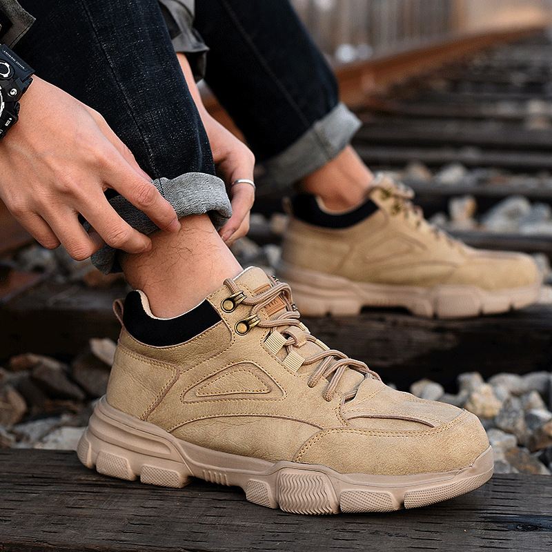 Stivali antinfortunistici da uomo con puntale in acciaio Scarpe da ginnastica da lavoro anti-sfondamento Scarpe antinfortunistiche da uomo Calzature leggere da lavoro indistruttibili