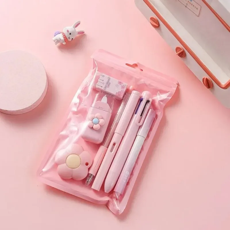 7-in-1 ชุดเครื่องเขียนของขวัญวันเกิด Back to School ของขวัญดินสอยางลบนักเรียนรางวัลโรงเรียนสํานักงานเทปแก้ไขเด็ก