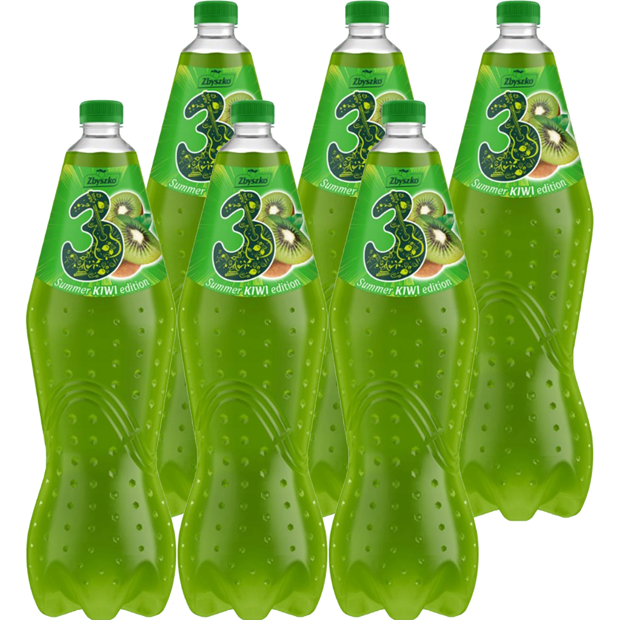 Zbyszko Napój gazowany o smaku kiwi 1,75 l x 6 sztuk