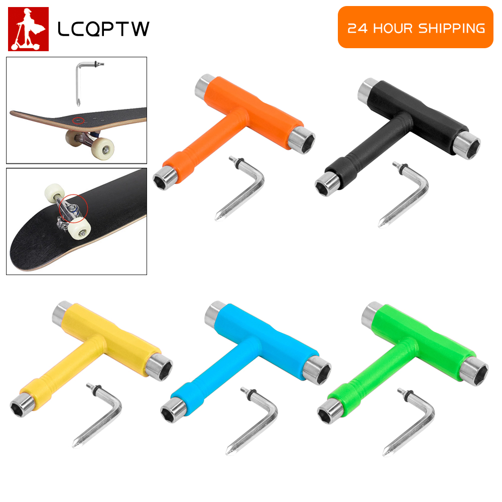 T forma ferramentas de skate chave multifuncional mtb bicicleta scooter elétrico snowboard chave ferramenta ajuste acessórios