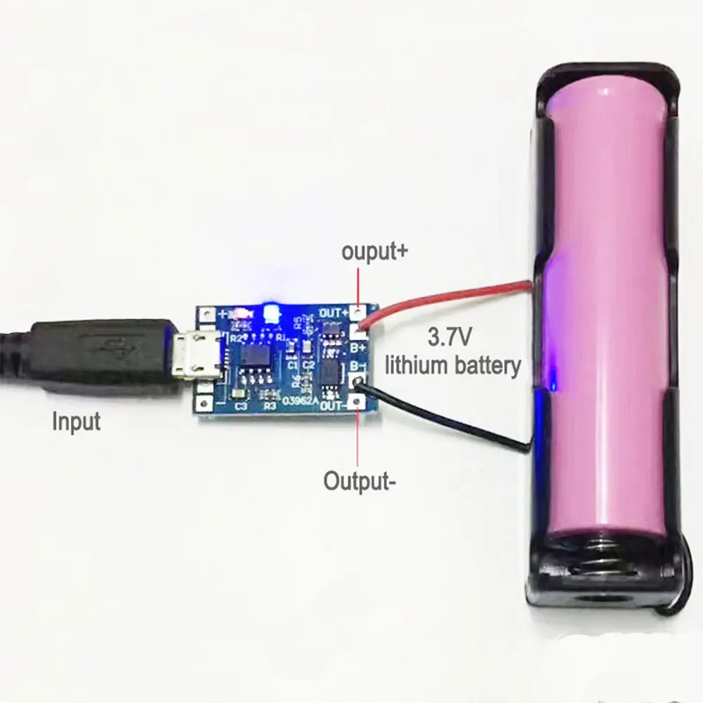 Placa de protección del cargador de batería de litio de 3,7 V, 5V, 1A, 2A, carga de batería Lipo de iones de litio, protección, módulo dos en uno, Micro USB tipo C