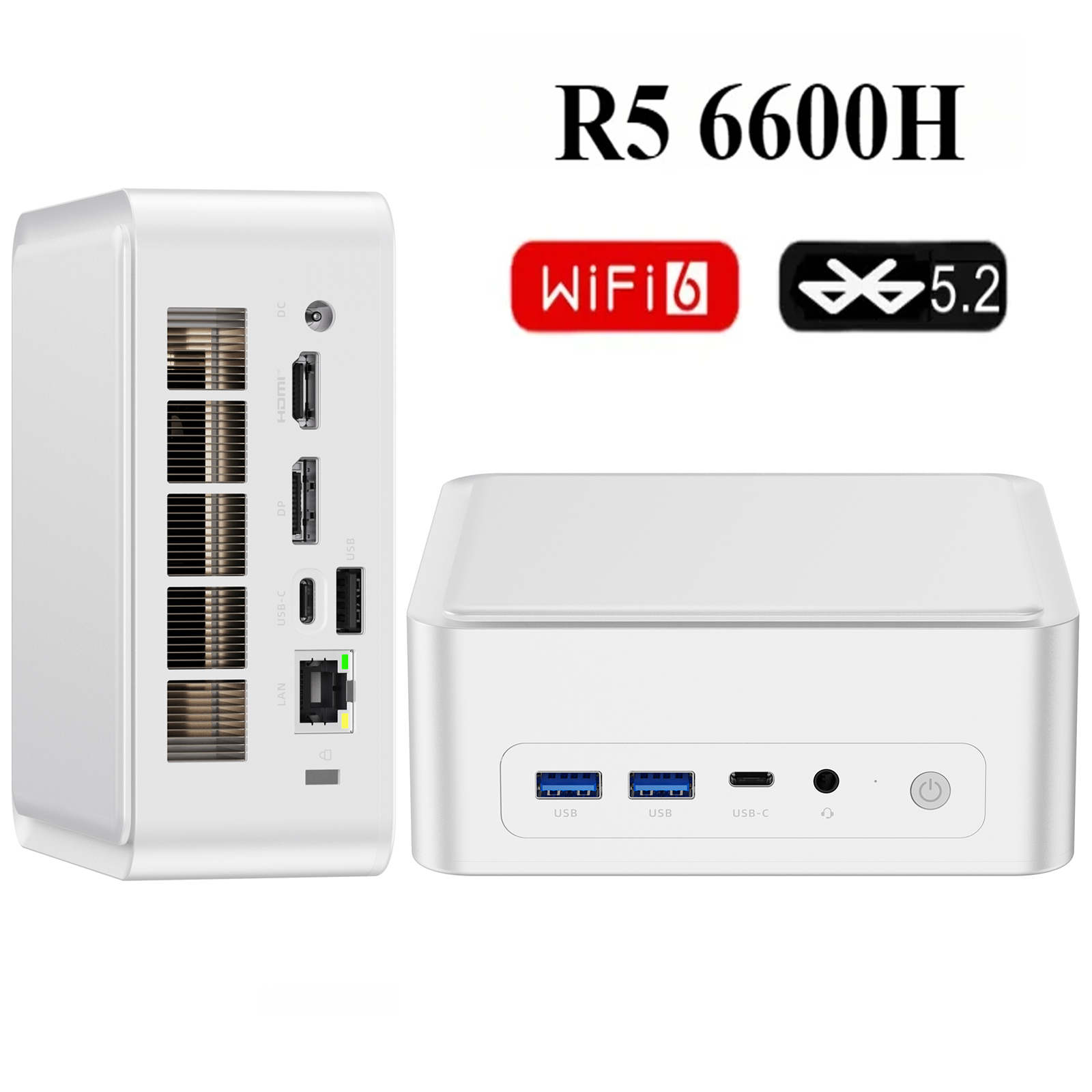 SZBOX MINI PC Z66 AMD Ryzen 5 6600H 5600MHz SSD PCIe3.0 Windows 11 Pro Wifi6 BT5.2 Full-featured Type-C Desktop Office Computer