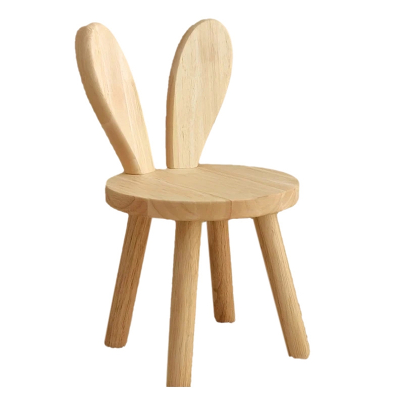 Small Board Stool, Cute  Ears Solid Wood Small Stool, Decorative Stool Children Chair