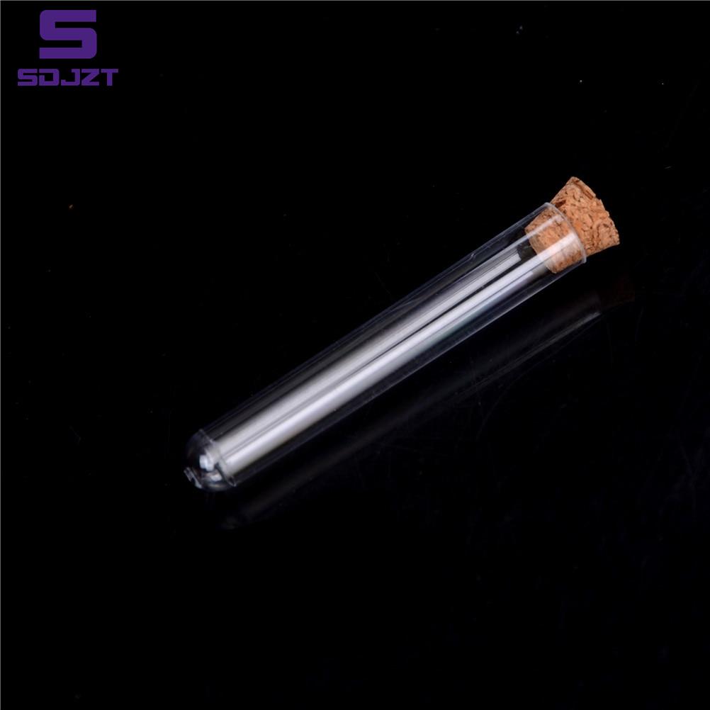 Tubes à essai en plastique avec bouchon en liège, 10 pièces, 15x150mm, 20ml, transparent, cadeau d'expérimentation de laboratoire, bouteille rechargeable