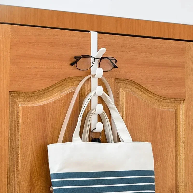 1 PC ห้องนอนประตูแขวนเสื้อผ้าแขวนเหนือประตูพลาสติก Home Storage Organization Hooks, กระเป๋าถือสําหรับกระเป๋าราง