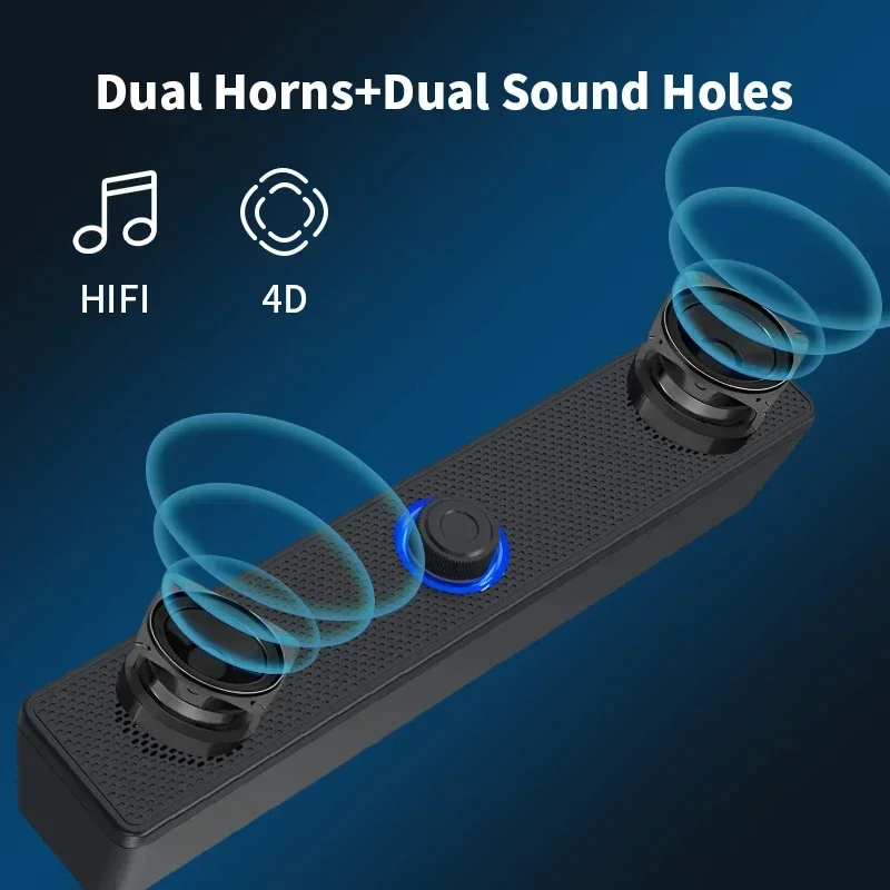Przewodowy i bezprzewodowy głośnik Bluetooth zasilany przez USB do telewizora, komputera, laptopa, gier, kina domowego, systemu audio surround