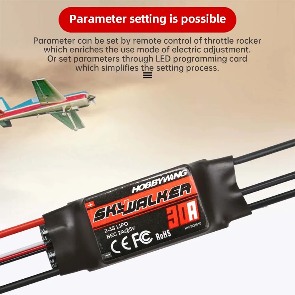 Hobbywing Skywalker 30A 40A 50A 60A 80A 100A V2 ตัวควบคุมความเร็ว ESC พร้อม UBEC สําหรับ RC FPV Quadcopter เครื่องบินเฮลิคอปเตอร์