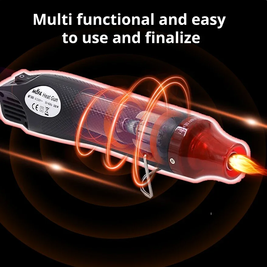 Pistola de aire caliente de 220/110V, herramienta de bricolaje, herramienta de calefacción eléctrica, mini soplador de proceso de temperatura de soldadura, con contracción de base de soporte