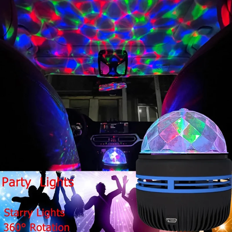 Cielo stellato LED Mini palla da discoteca Proiettore di luce notturna USB Galaxy Creativo Romantico Decorazioni in cristallo Camera da letto per la casa Bar Regalo per bambini