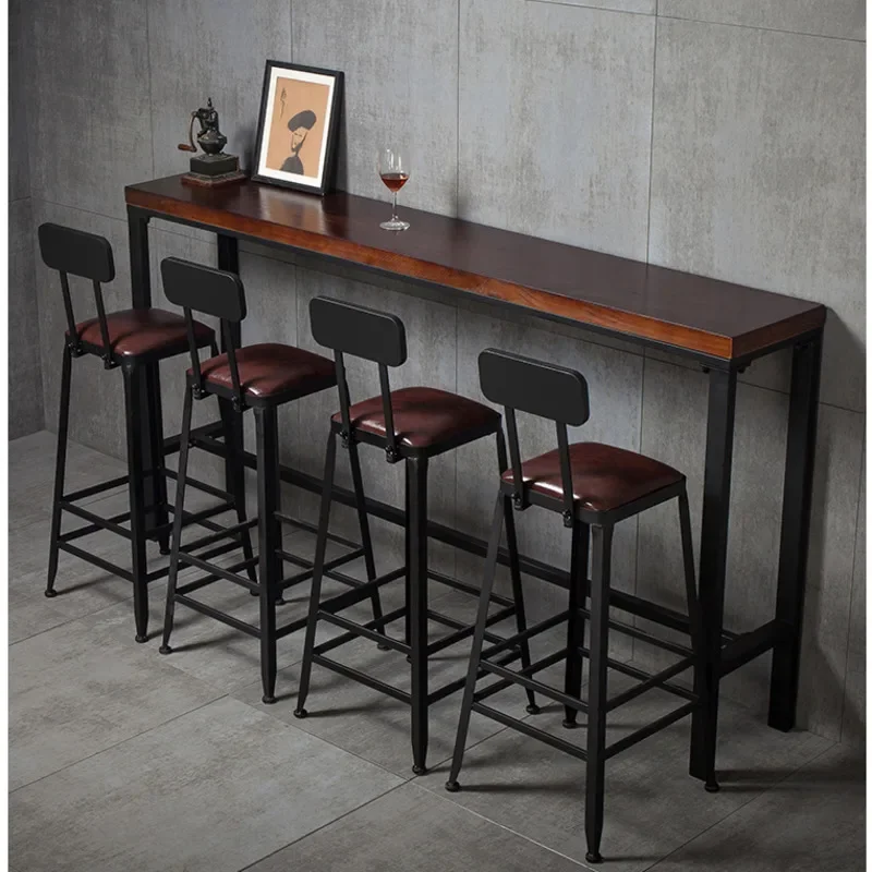โมเดิร์น Minimalist เก้าอี้บาร์เหล็กสูงสตูลห้องครัวสบายพนักพิงเคาน์เตอร์ที่นั่ง Stable รับน้ําหนักเฟอร์นิเจอร์ร้านอาหาร
