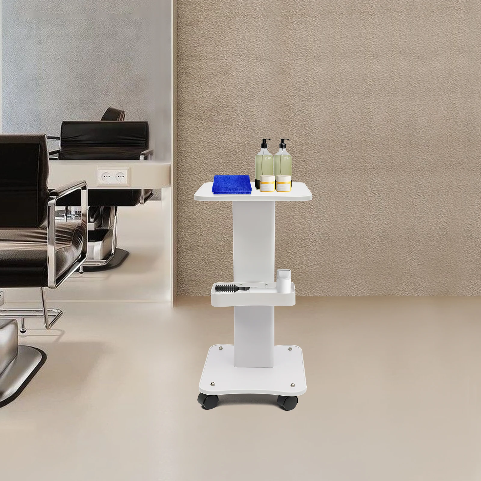 Carrello da tavolo per salone con carico massimo da 40 kg, carrello con rotelle, supporto per ruota di bellezza, spa