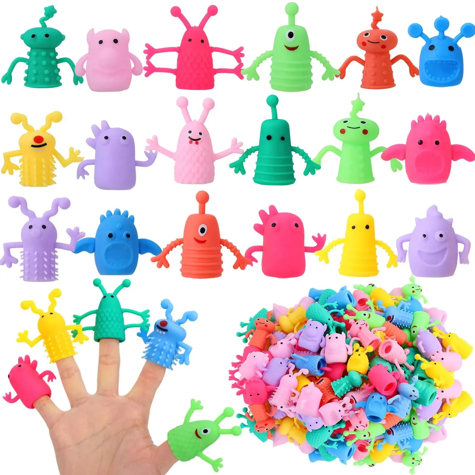 5/10/20PCS Nette Monster Finger Topper Spielzeug Weiche Gummi Stretchy Zappeln für Kinder Geburtstag Party Gefälligkeiten Gäste Geschenke Goodies spielzeug