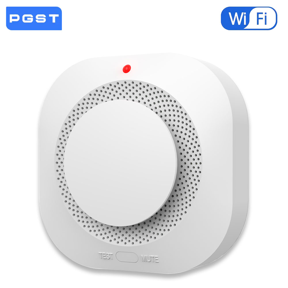 WiFi Fire Protection Smoke Sensor Alarm Detector Smart Life app and Tuya Smart app Control work with  Alexa and Google assistant