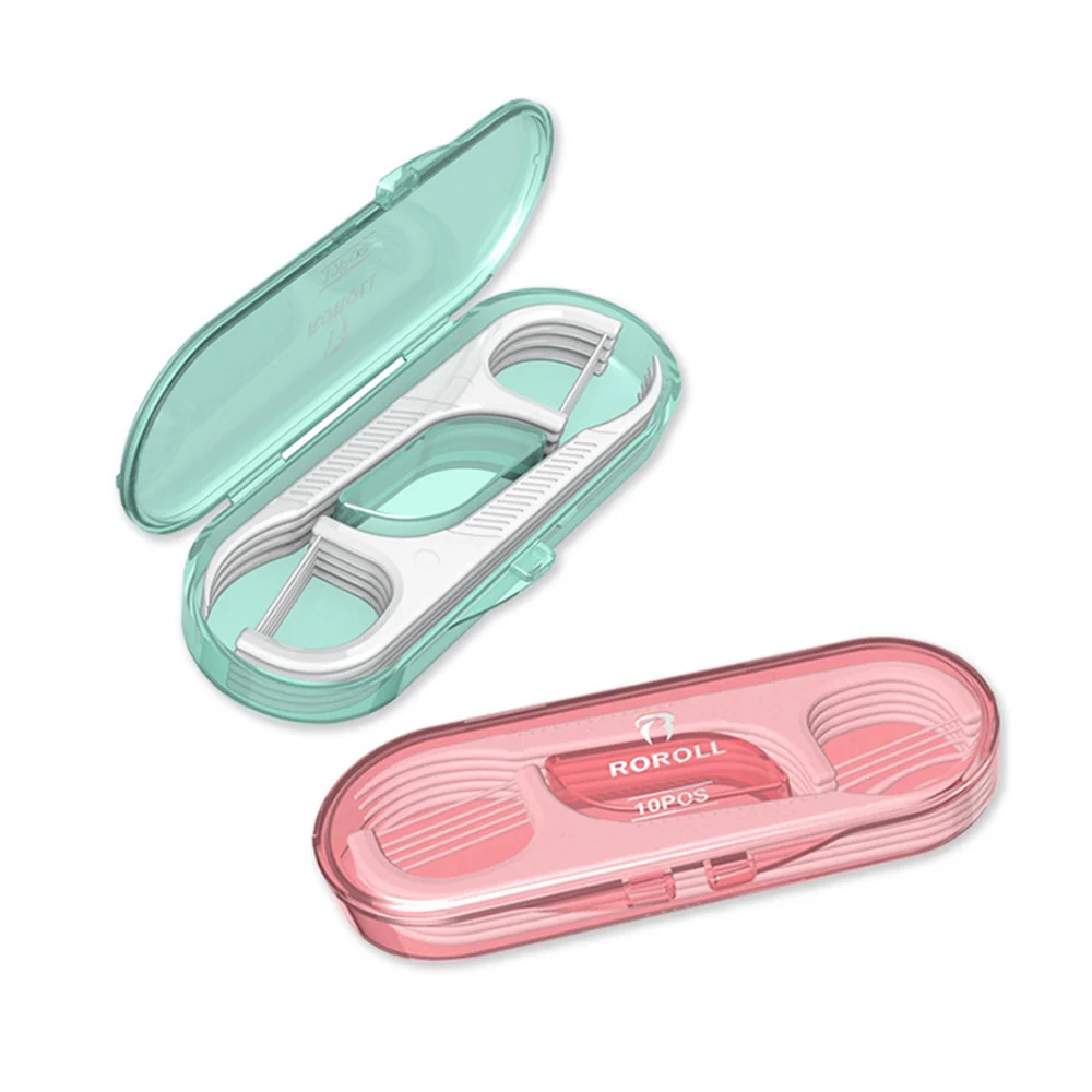 10Pcs/Box Floss Toothpick Set Interdental Brush Dental Floss Pick Portable Toothpick Floss Teeth Cleaner With Storage Tube