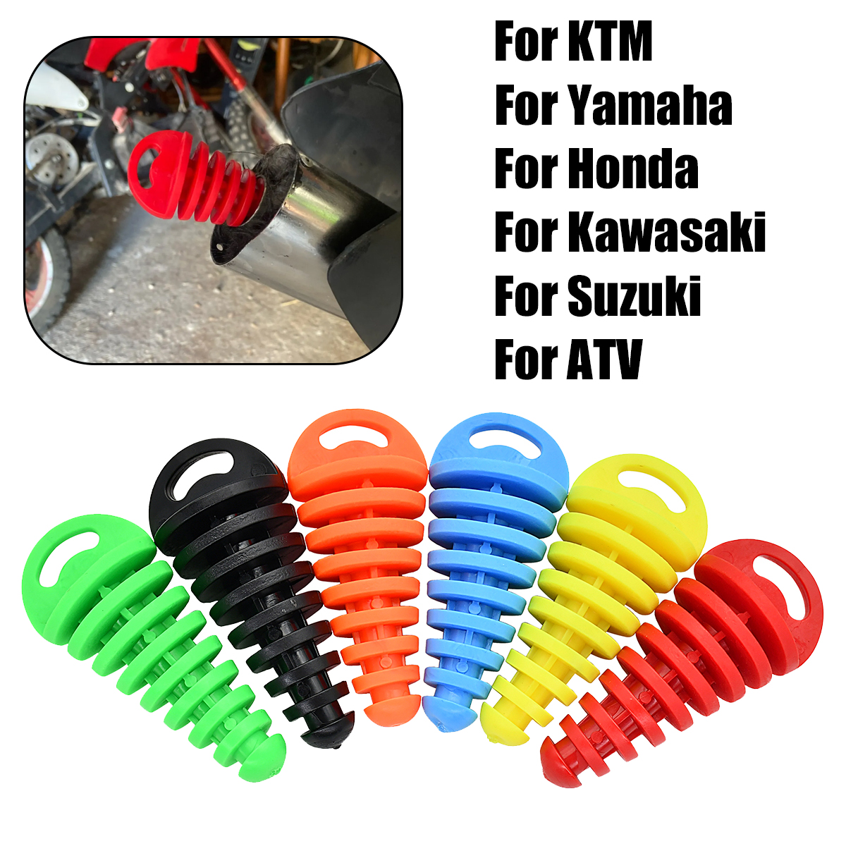 Заглушка выхлопной трубы мотоцикла для мотокросса для KTM Yamaha Honda Kawasaki Suzuki для Honda KTM Yamaha Kawasaki Suzuki ATV