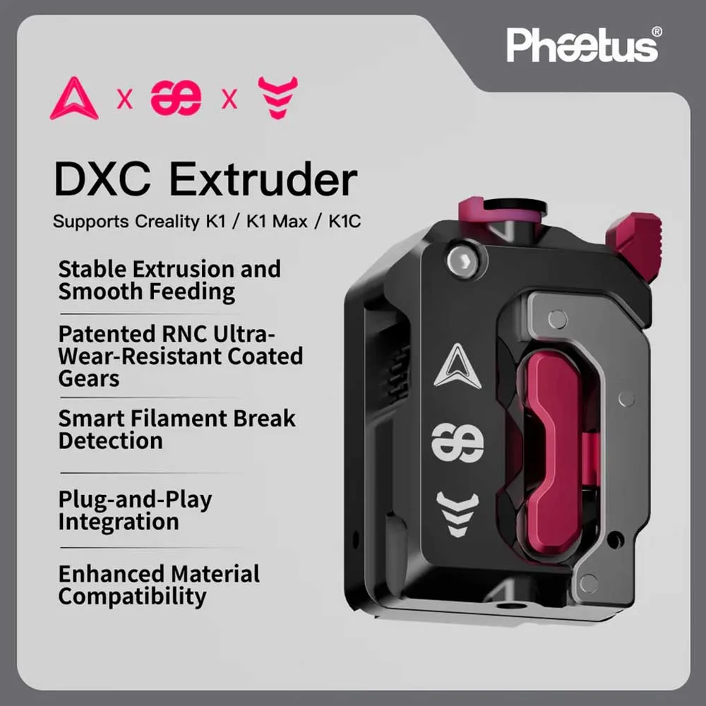 Экструдер Phaetus DXC без комплекта экструзионного механизма двигателя для CREALITY K1 K1C K1 Max, аксессуар для обновления детали 3D-принтера