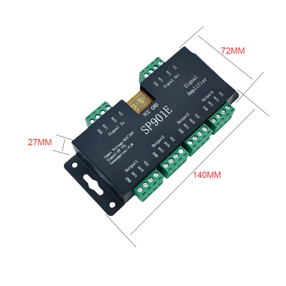 SP901E Ripetitore amplificatore di segnale SPI per WS2812B WS2811 WS2813 RGB indirizzabile LED Pixel Strip programmabile Matrix Panel Light