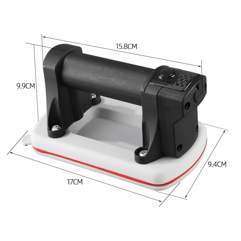 Ventosa elétrica de alta potência com display digital inteligente, início com um clique, bomba de ar a vácuo, força de 90kg, ventosa de telha de vidro