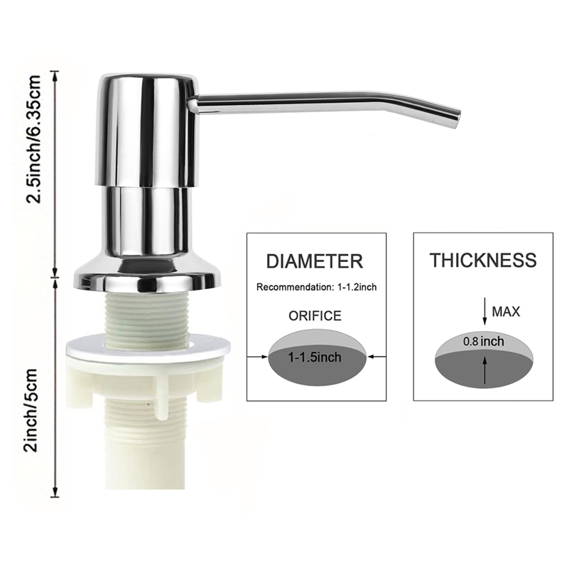 Dispenser di sapone per lavello da cucina, dispenser di sapone per lavello Kichen, kit tubo di prolunga, pompa dispenser di sapone sotto il lavello, senza bisogno di più Ref