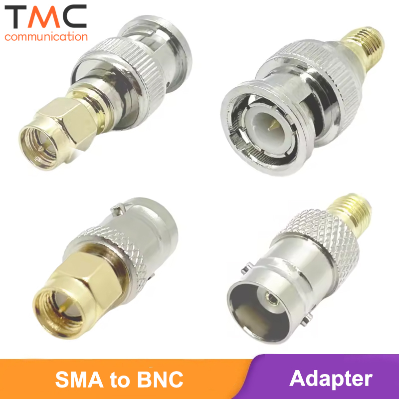 SMA BNC Koax-Stecker Messing verlustarmes BNC auf SMA männlich weiblich RF-Koaxial-Adapter für Ham-Handgriff-Radio-Antennenumwandlung
