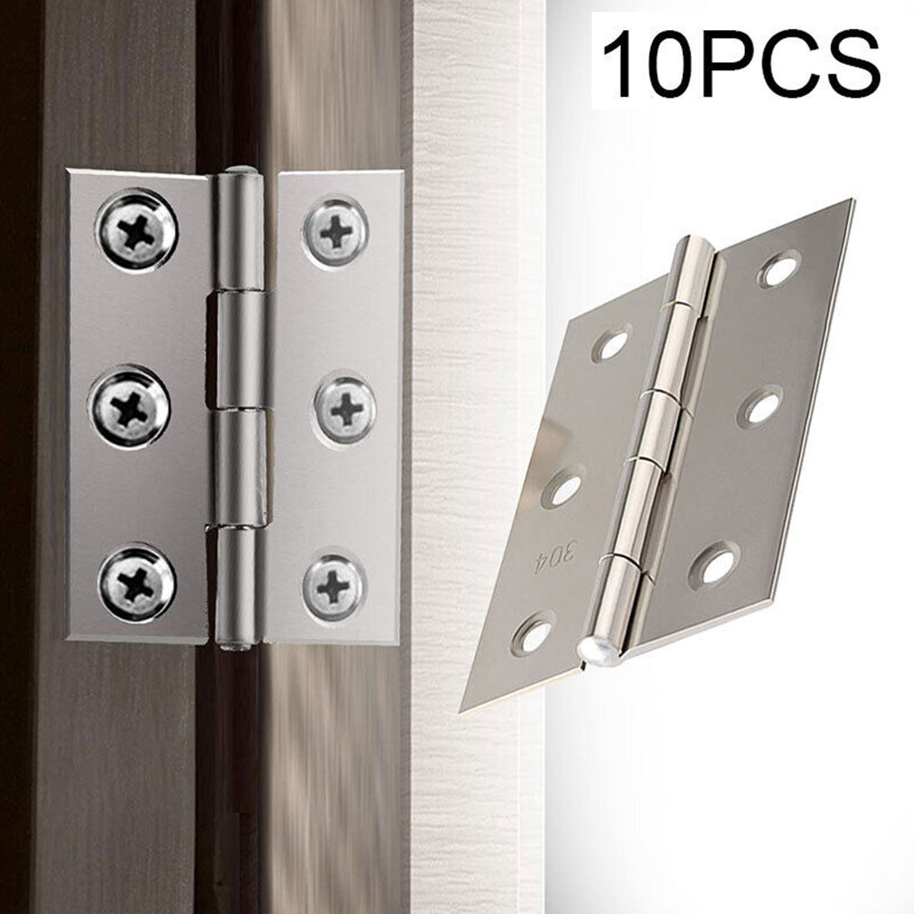 Charnières en acier inoxydable, 10 pièces, connecteur de porte, tiroir, 6 trous de montage pour meubles, bibliothèque, fenêtre, armoire, raccord de porte