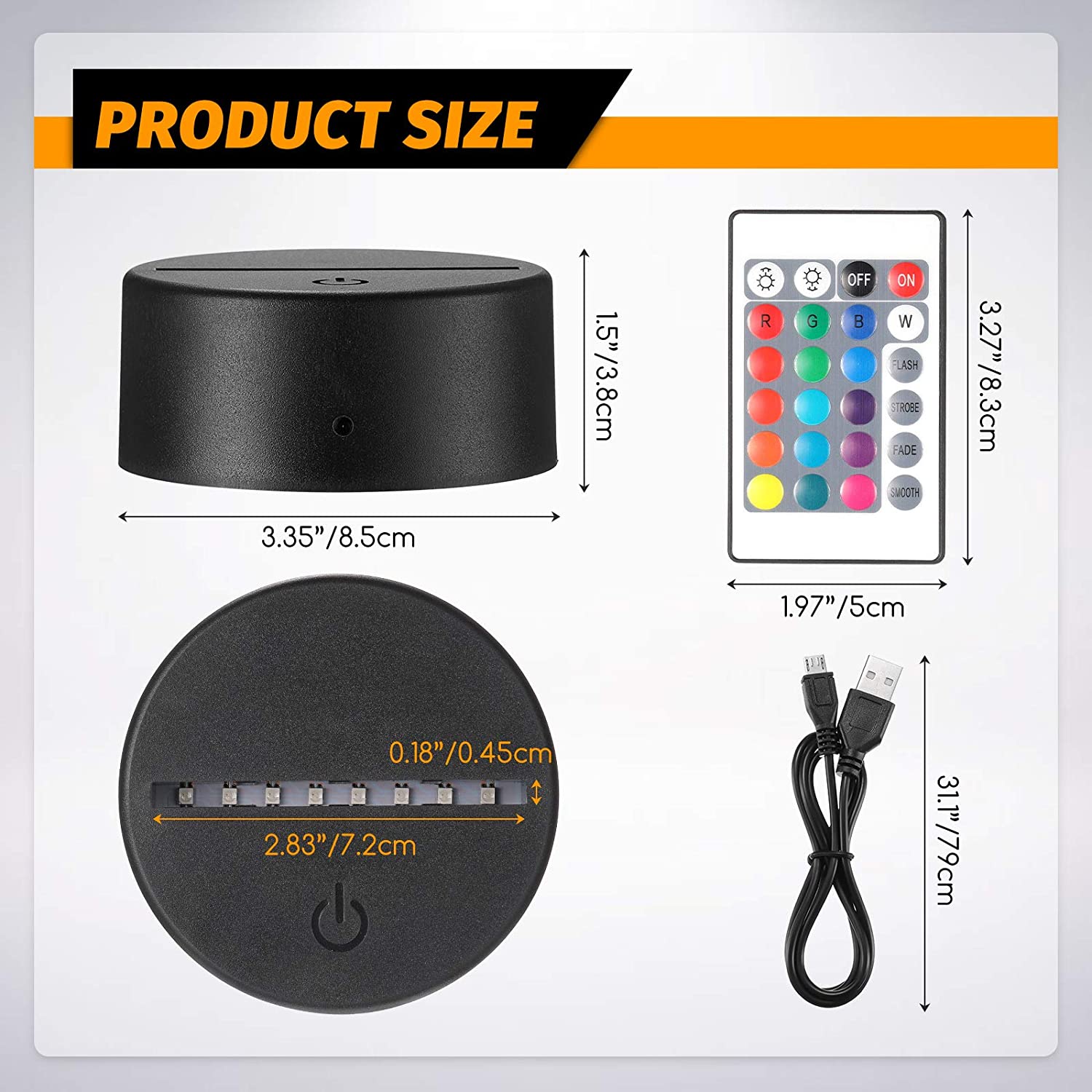 5/10/15 Set 3D LED Light Base Acryl Lamp Display Stand 16 Kleuren Afstandsbediening/7 Kleuren Touch voor Anime Lamphouder Groothandel