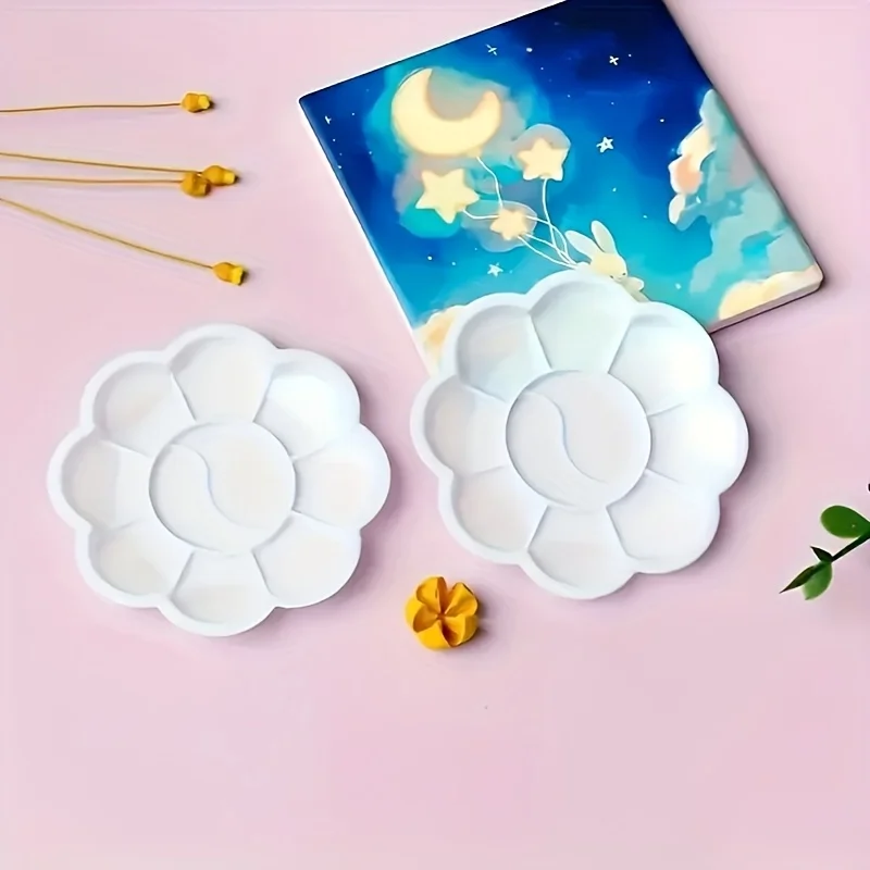 Set di mini palette in plastica a forma di fiore da 30 pezzi, ideale per la miscelazione di acquerelli, acrilici e gouache - Forniture artistiche