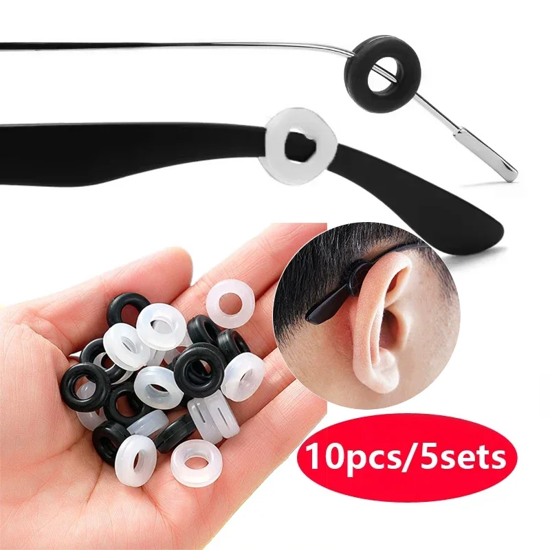10 Uds. De gafas antideslizantes de silicona con agarre para la oreja, gancho para la pierna, soporte de tapón, accesorios de sujeción, soporte para gafas con punta de patilla