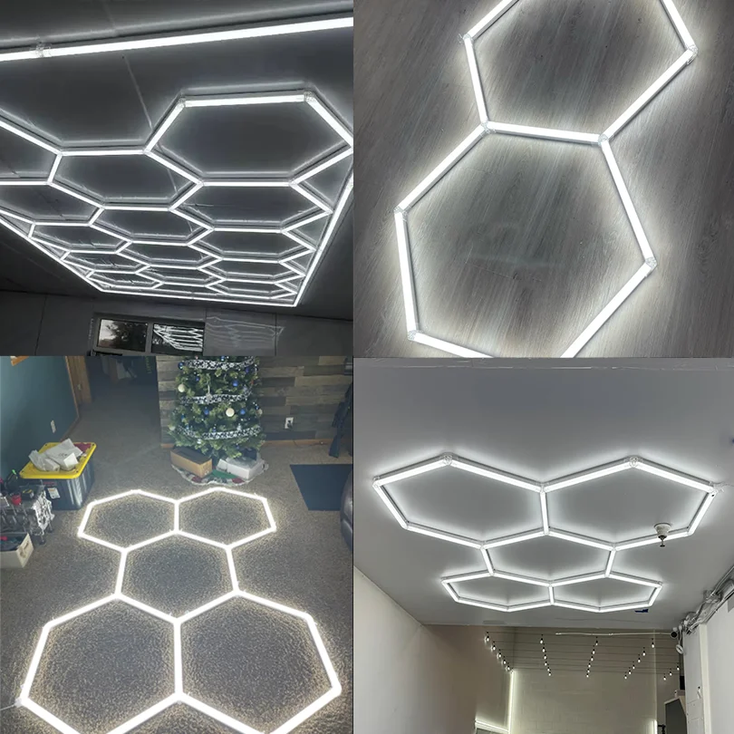 Impuesto excluido, agregue en el pago si aplicable; 1% de descuento adicional con monedas Luces de garaje Lámpara hexagonal 110-240 V Tubo LED Barra de panal