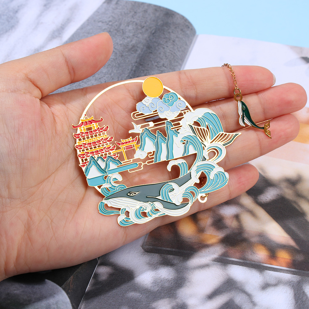 Phong Cách Trung Hoa Tranh Thư Pháp Đánh Dấu Trang Nhóm Quạt Sách Kẹp Pagination Đánh Dấu Kim Loại Tua Rua Văn Phòng Phẩm Trường Vật Dụng Văn Phòng