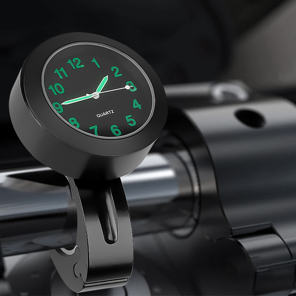 Reloj para manillar de motocicleta, duradero, de acero inoxidable, visión nocturna, resistente al agua, con hebilla a prueba de golpes, para moto y bicicleta